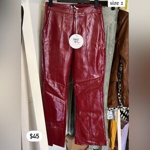 NWT Princess Polly Faux Leather flared pants 🍒